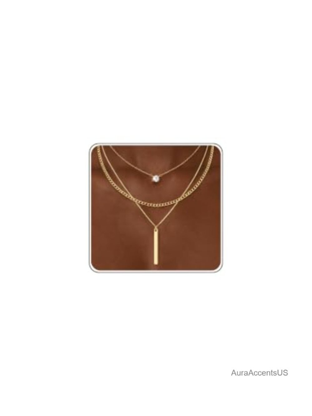 14K Gold Plated Layered Necklace Set for Women 3 Separate Chains Stackable